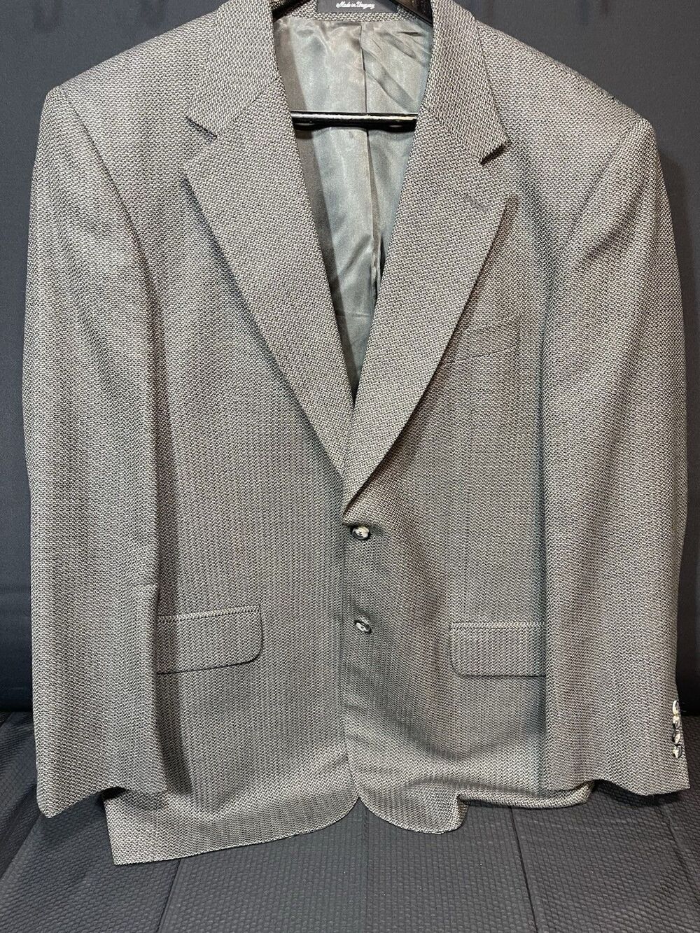 Lacrosse Blazer Jacket Size 43R Gray 100% Wool Made In Uruguay #0025
